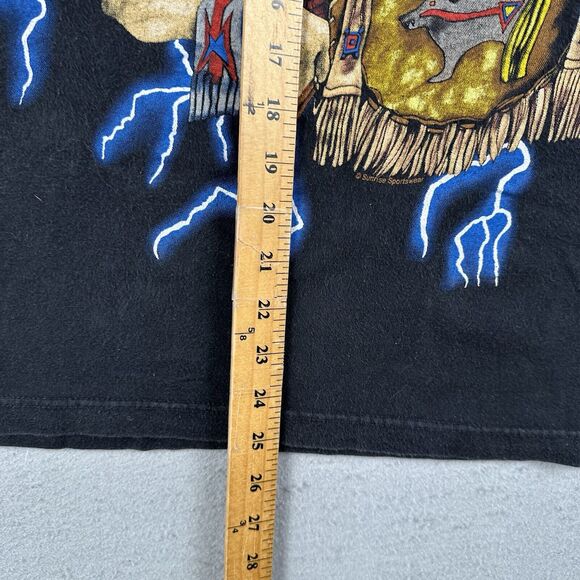 Vintage American Thunder Shirt‎ Large Native American Wolf AOP Short Sleeve - Picture 14 of 16